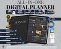 Dark Mode All In One Digital Planner Portrait 2026, 2027, 2028 Planner, Digital Journal, Digital Goodnotes Template, Weekly, Daily Planner product logo
