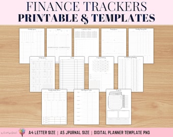 Finance Trackers Bundle - PRINTABLE Journal Pages - Digital Planner Pages A5 A4 Size - Bundle