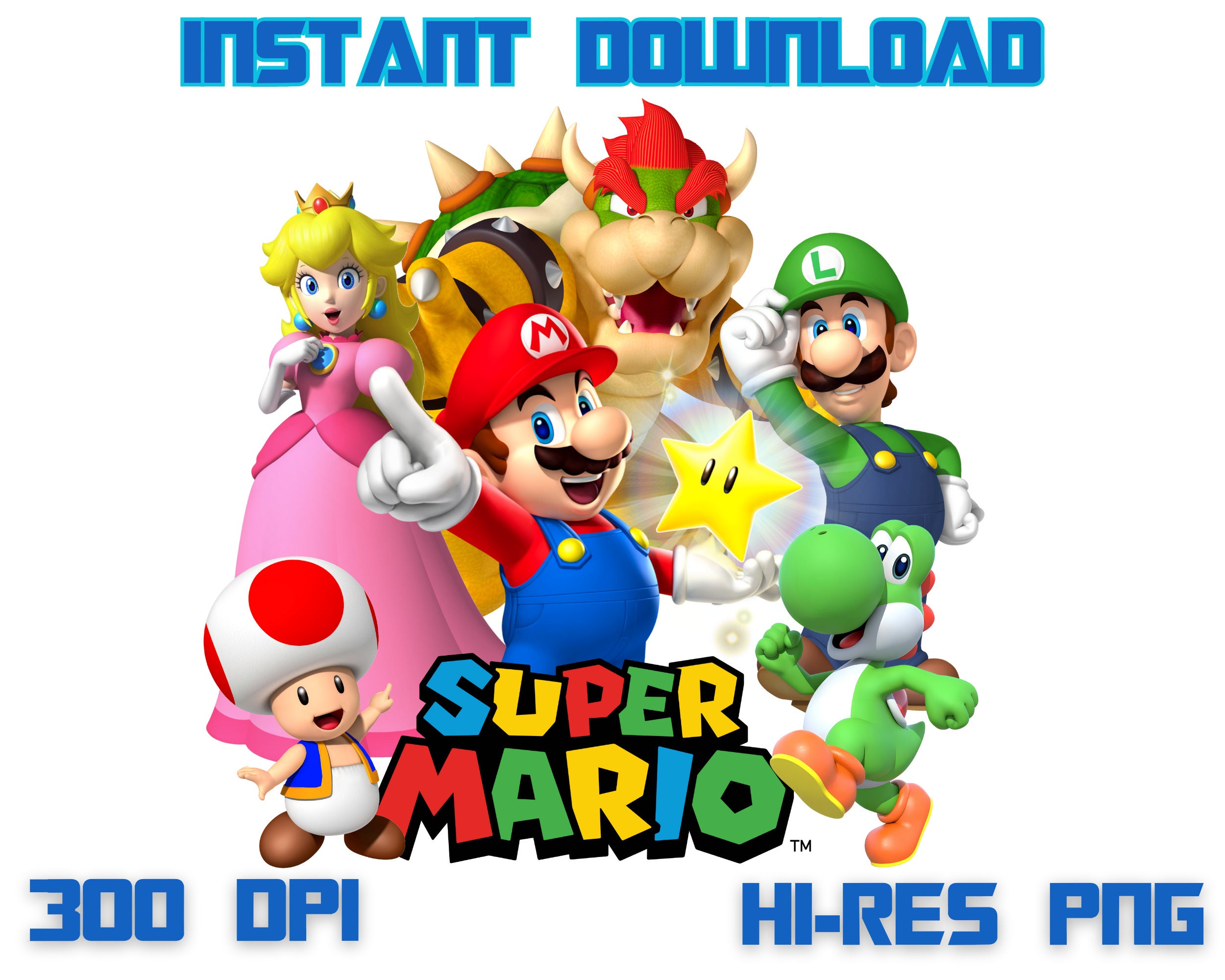 Super Mario Birthday Hats Mario Luigi Hat Mario (Instant Download) 