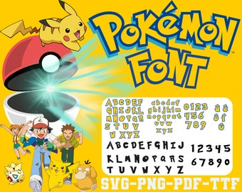 Pokemon Font Svg, Pokemon Alphabet Letter SVG Pokemon Numbers Svg, Pokemon letters svg, Pokemon svg Pokemon Alphabet png Pokemon Numbers png