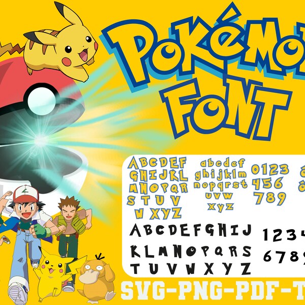 Pokemon Font Svg, Pokemon Alphabet Letter SVG Pokemon Numbers Svg, Pokemon letters svg, Pokemon svg Pokemon Alphabet png Pokemon Numbers png