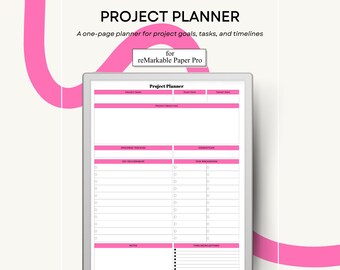 Project Planner for reMarkable Paper Pro Single Page PDF Template