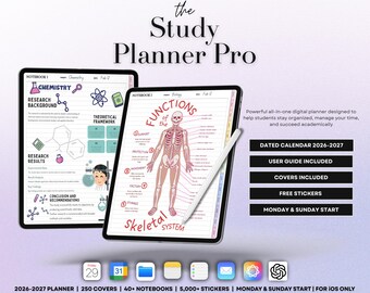 The Study Planner Pro July 2026 - June 2027 Digital Planner, Student Planner iPad, Digital Student Planner, Academic Planner