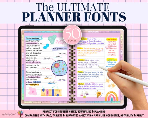 The Ultimate Handwritten Fonts for Digital Planner Note Taking Font, Neat Font, Digital Planning, Digital Journaling Digital Notetaking Font