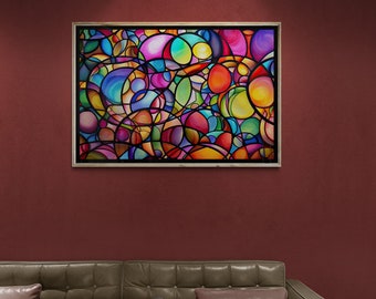 Colorful Abstract "Stained Glass" AI Art | Brightly Colored Art | AI Generated Art, Digital Download, Printable Wall Art, Downloadable Print