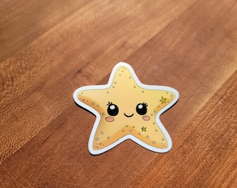 Cute Starfish Vinyl Sticker | Sea star Sticker | Water Bottle Sticker | Laptop Sticker | Waterproof Sticker | Kawaii Sticker
