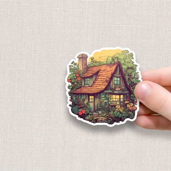 Warm Cottage Vinyl Sticker | Warm Vibes Sticker | Water Bottle Sticker | Laptop Sticker | Nature Sticker | Aesthetic Sticker