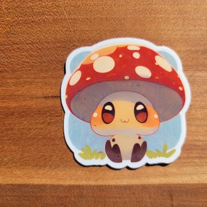 Cute Pastel Mushroom Vinyl Sticker | Kawaii Mushroom Sticker | Water Bottle Sticker | Laptop Sticker | Waterproof Sticker | Glossy Sticker