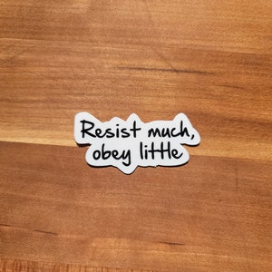 Walt Whitman Vinyl Sticker | &quot;Resist much, obey little&quot; | Literary Gift | Poetry Sticker | Leaves of Grass