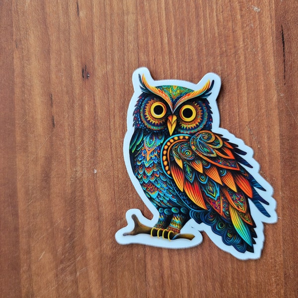 Alebrije Owl Vinyl Sticker | Mexican Folk Art Sticker  | Owl Sticker | Laptop Sticker | Waterproof Sticker