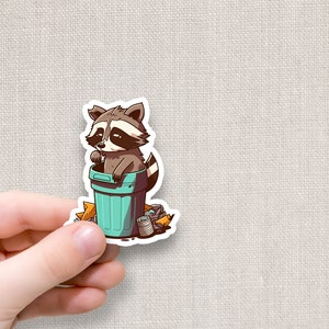 Cute Raccoon Sticker Vinyl Sticker | Kawaii Raccoon Sticker | Water Bottle Sticker | Laptop Sticker | Waterproof Sticker | Glossy Sticker