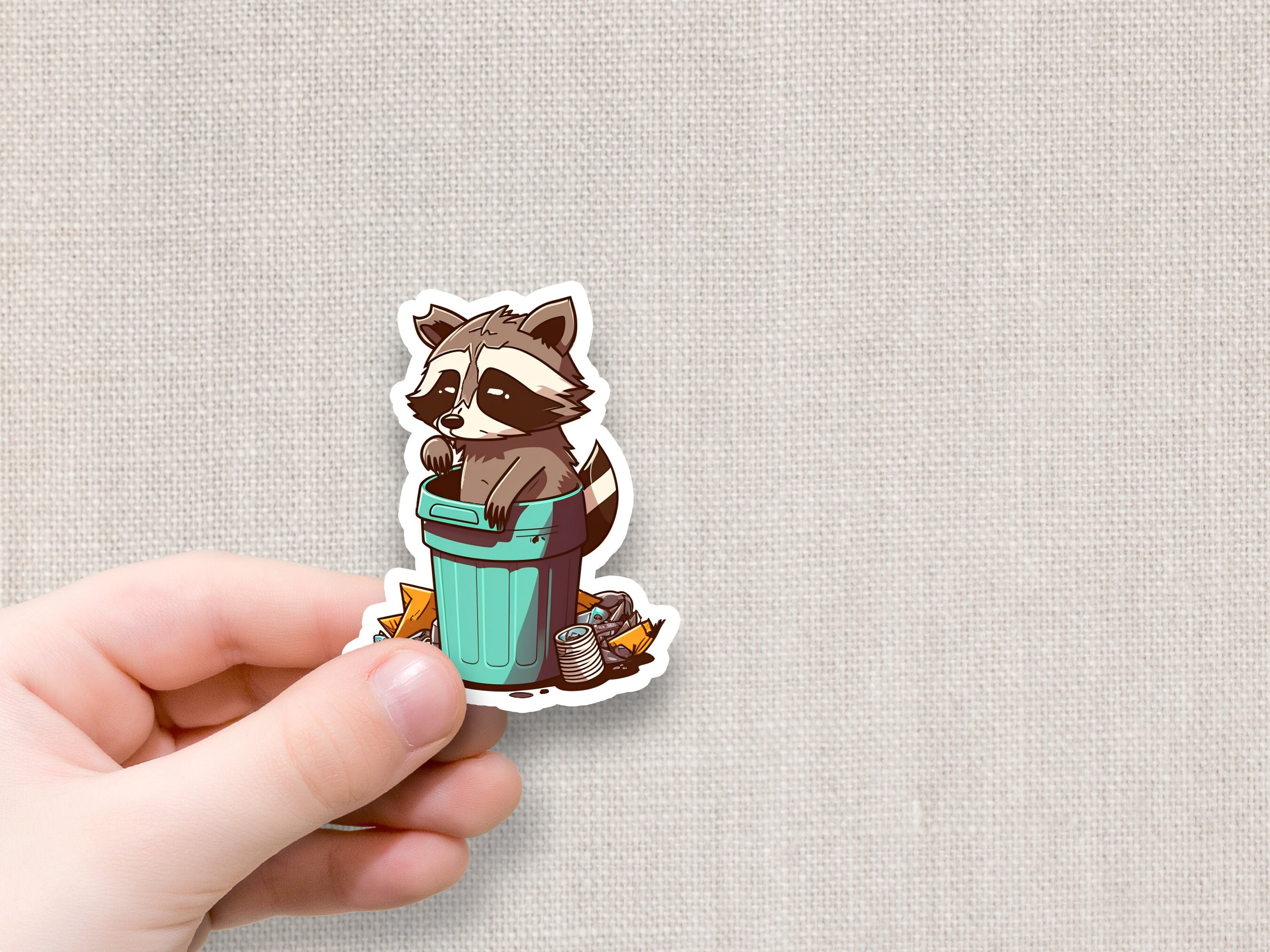 Cute Raccoon Sticker Vinyl Sticker Kawaii Raccoon Sticker - Etsy