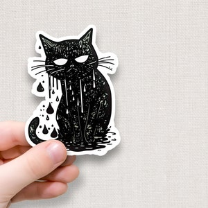 Ink Covered Cat Vinyl Sticker | Fountain Pen Gift Sticker  | Ink Sticker | Cat Sticker | Laptop Sticker | Waterproof Sticker