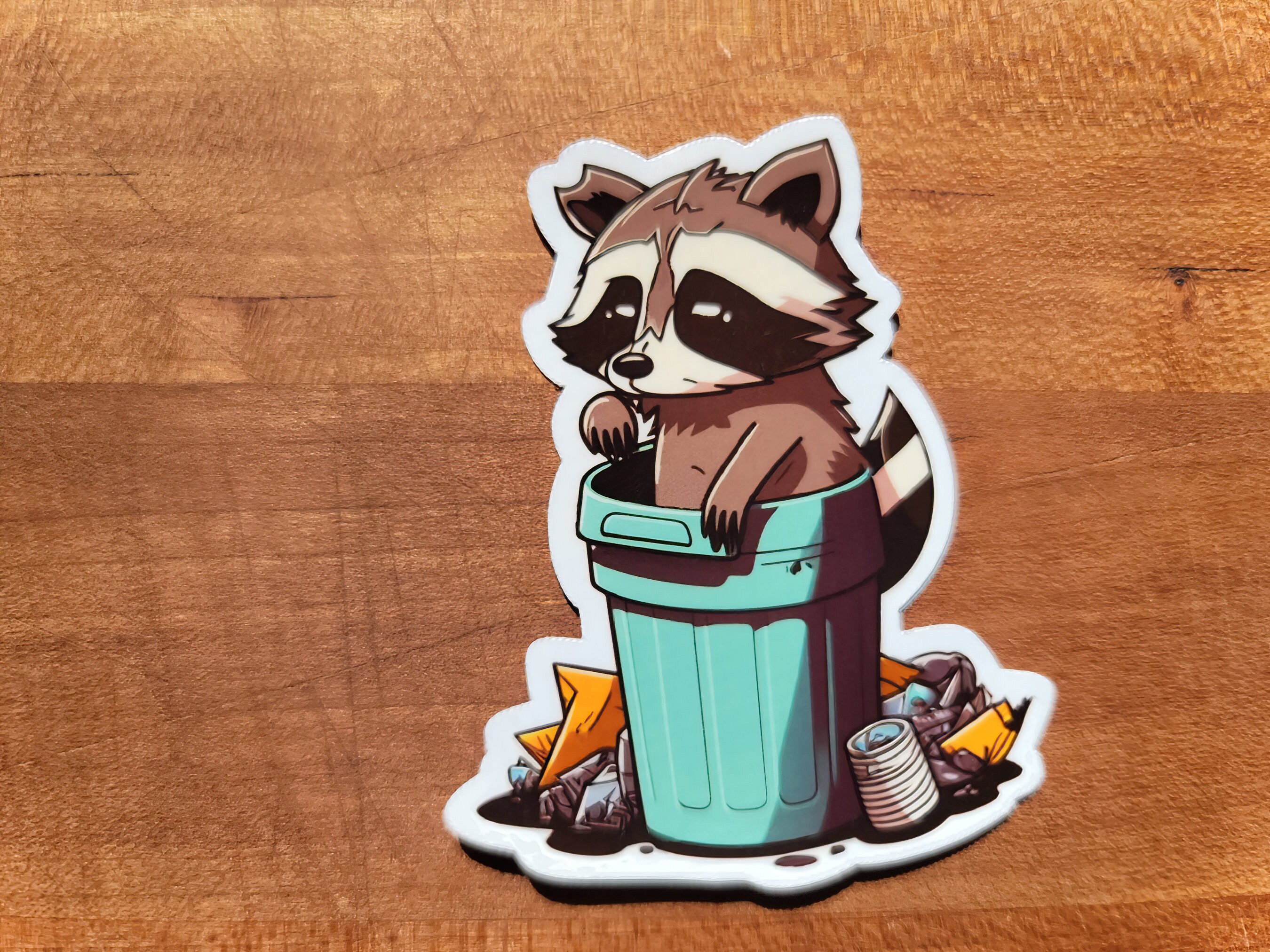 Cute Raccoon Sticker Vinyl Sticker Kawaii Raccoon Sticker - Etsy