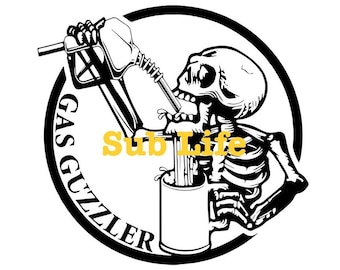 Gas-Säufer | Skelett | Sublimations-Designs, Digitale Downloads | PNG