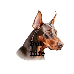 Doberman Head Shot | Dogs | Sublimation Designs, Digital Downloads | PNG