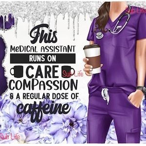 Medical Assistant | 20oz Tumbler Wrap | Sublimation Designs, Digital Downloads | PNG