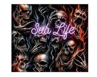 Schreiende Totenköpfe | Skelette | Gotik | 20 Unzen Tumbler Wrap | Sublimations-Designs, Digitale Downloads | PNG