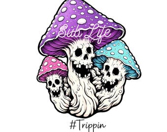 Trippinn Pilze | Totenköpfe | Sublimations-Designs, Digitale Downloads | PNG