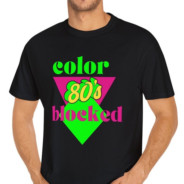 80's Color Blocked Block Trending Retro Vintage Comfort Colors 1717 Unisex Garment-Dyed T-shirt Generation X 80's Gift Blast from Past Gen x