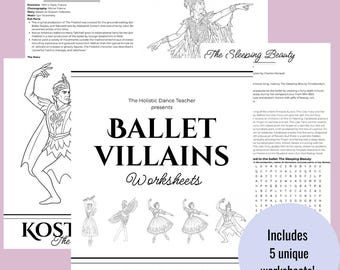 Planilhas de vilões do balé pelo professor de dança holística