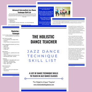Jazz Dance Technique Skill List