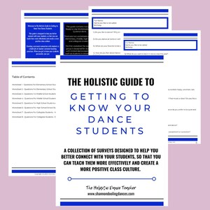 Dance Student Get-to-Know-You Surveys