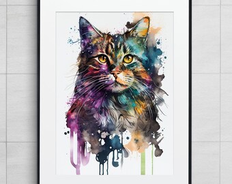 猫 ねこ 絵画 グラデーション カラフル 猫 ねこ 絵画 グラデーション カラフル 招き猫の絵 手描き絵画