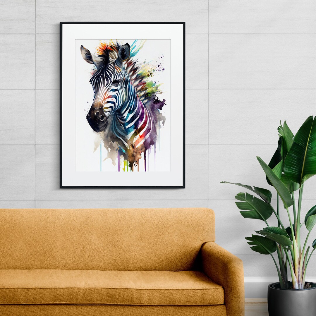 Zebra | Colorful Animal Print | Abstract and Expressive Art | Digital ...