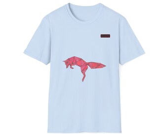 Unisex mjuk geometrisk rosa räv-t-shirt