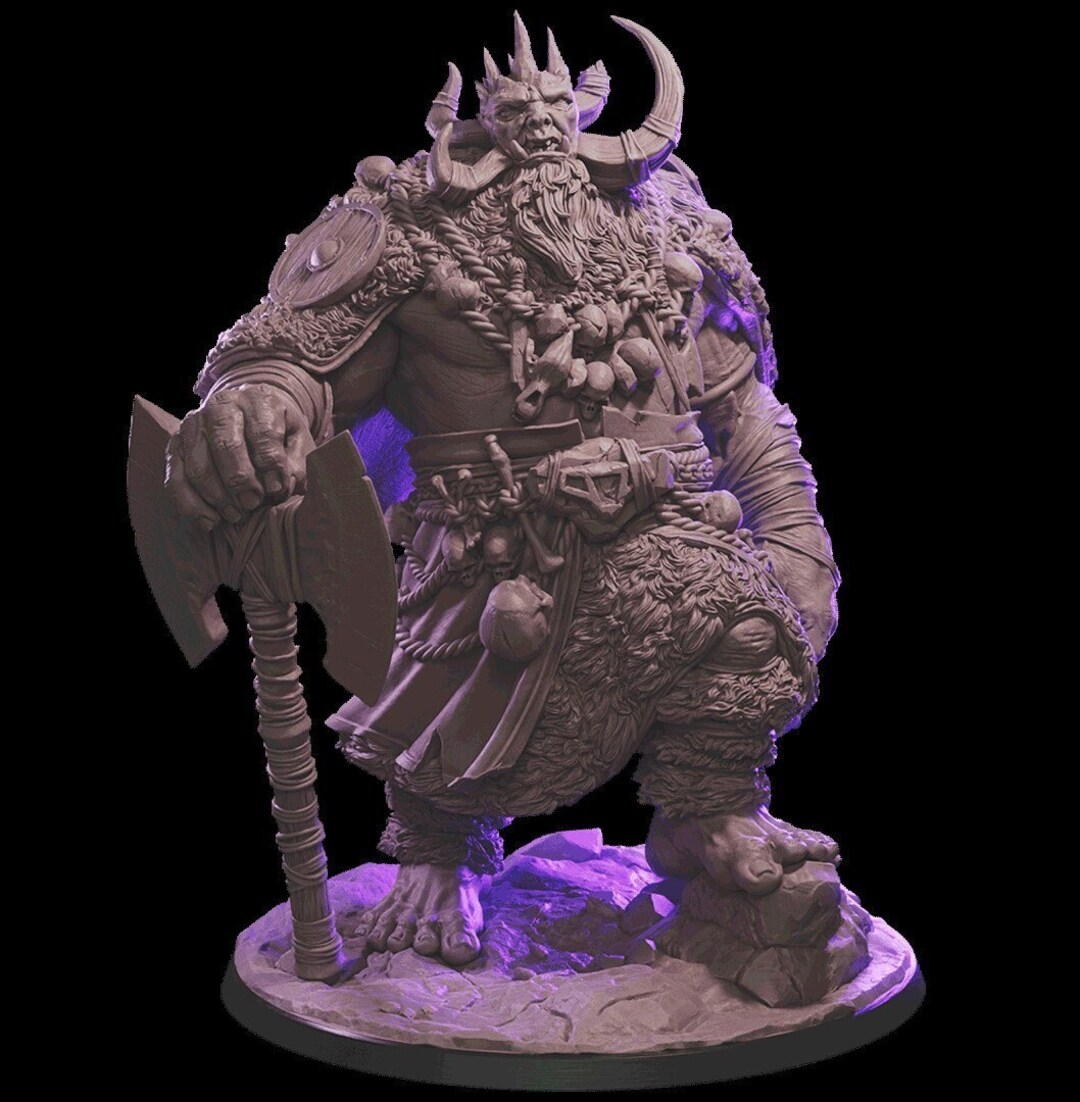 Troll King STL, Huge Miniature, Dnd, Pathfinder, TTRPG, Hand Pre