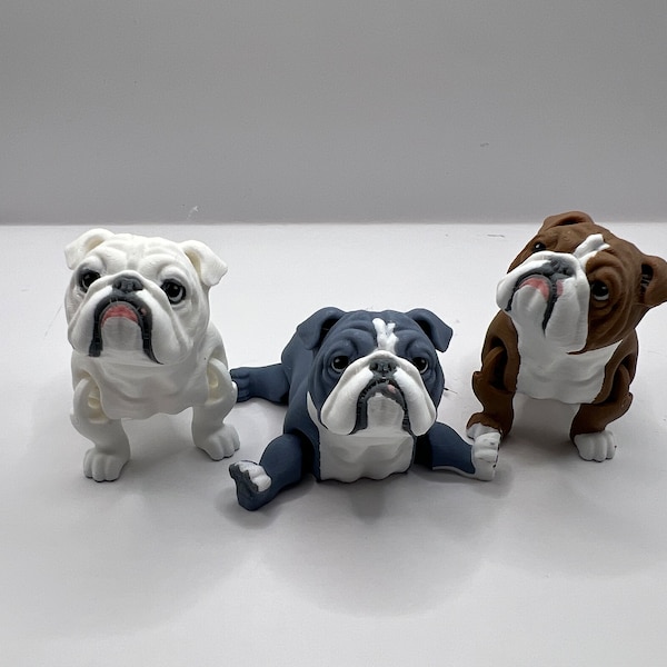 Articulated English Bulldog fidget toy