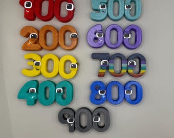Fan art dei numeri da 100 a 900 del Paese delle Meraviglie - tutti scintillanti!