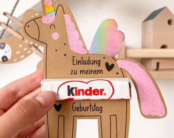 Unicorn Children's Invitation - A4 PDF Print Template, Invitation Card for Children's Birthday Parties, Craft Template, Birthday Invitation, Unicorn Invitation