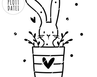 Flower Hopper - Plotter File in SVG and PNG, Sweet Bunny, Cricut, SVG Easter, Easter Bunny, Spring, Flowers, Bunny Mail, Happy Easter, Heart