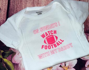Sunday Football Onesie Shirt Football with Daddy