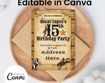 Cowboy Thema Einladung Party| Partyeinladungen| Digitale Dateien