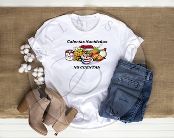 Christmas Calories No Cuentan PNG File| Digital File| Puerto Rican Food| Christmas Vibes|