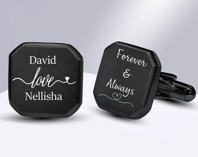 Personalized Quality Cufflinks for Groom, Best Man and Groomsman - Free Engraving