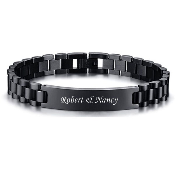 Engraved Id Bracelet Etsy