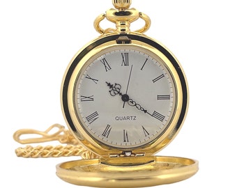 Personalized Quality Gold Color Pocket Watch - Free Engraving Groomsman Gift
