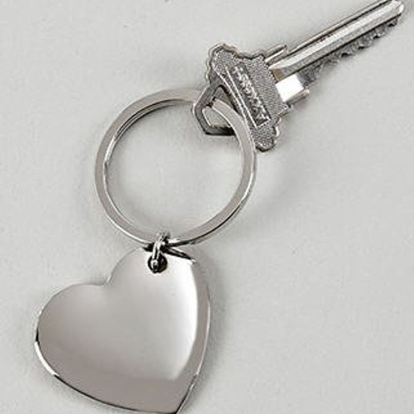 Personalized Cupid Heart Shaped Key Chain - Free Engraving