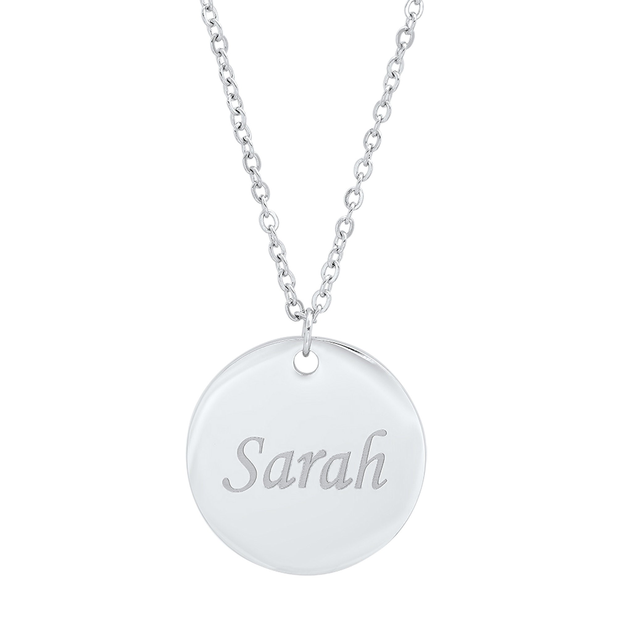 Personalized Round Pendant Necklace Engraving Birthstone, 50 OFF