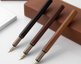 Personalized Retro Metal and Wood Fountain Pen - Free Engraving