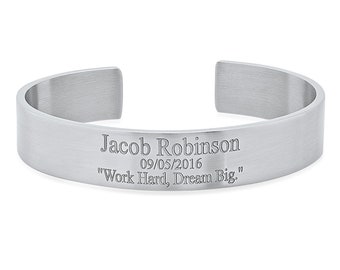 Personalized Stainless Steel Cuff Bracelet