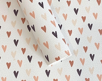 Faux leather - Faux leather sheet - Heart faux leather - Marine vinyl sheet - Marine vinyl - Hearts marine vinyl - PVC - Neutral heart vinyl