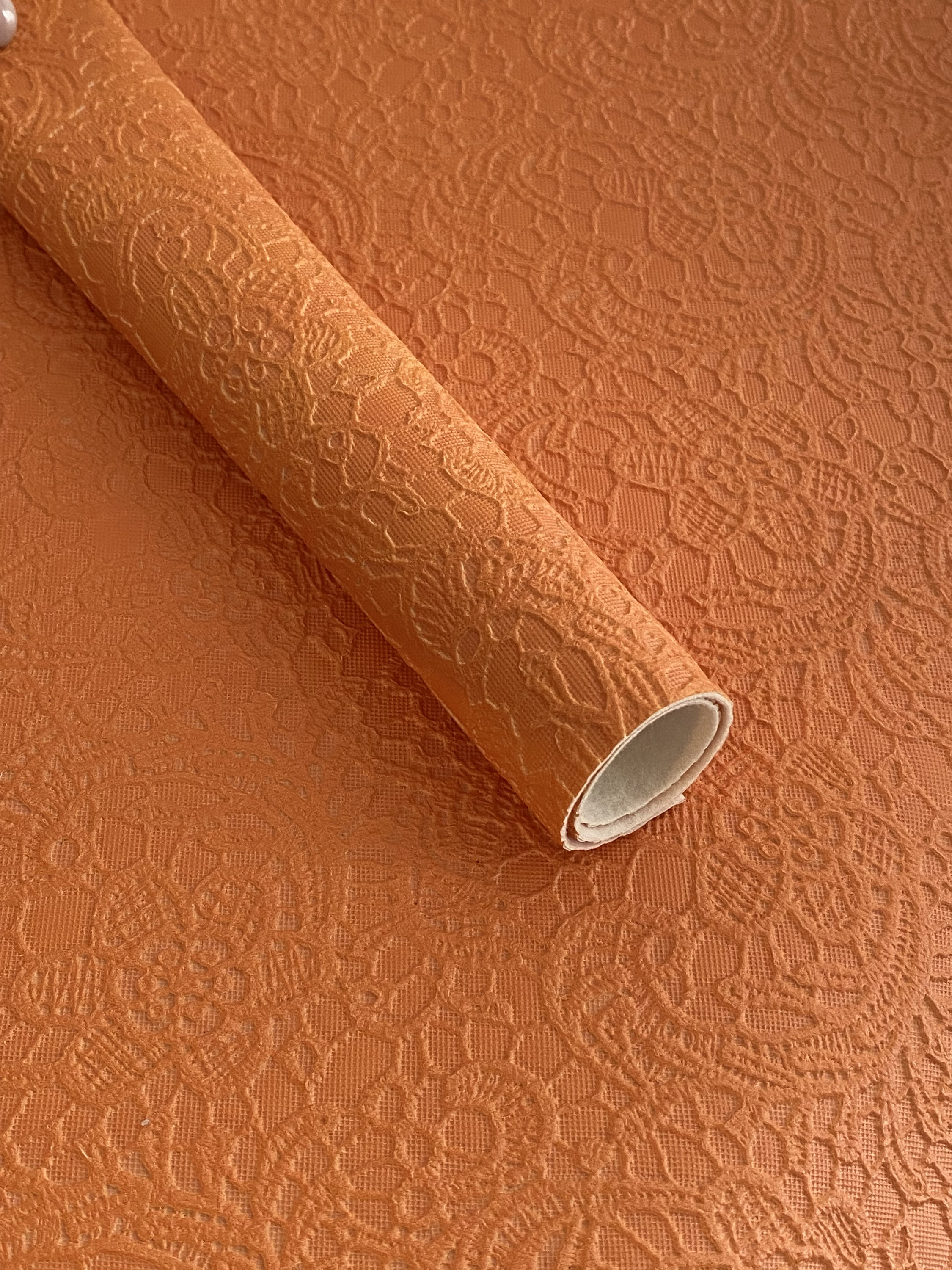 Rust Orange Cobblestone Textured Faux Leather Sheet