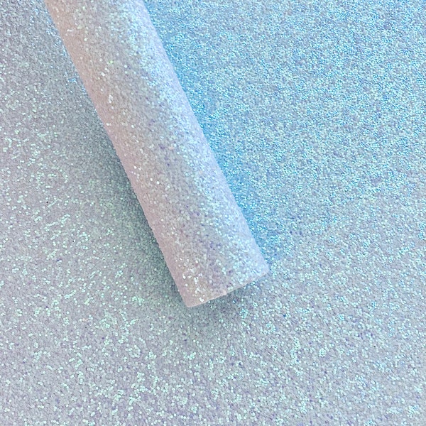 Pale blue chunky glitter faux leather - Blue glitter faux leather - Faux leather glitter - Glitter faux leather -Blue glitter vinyl fabric