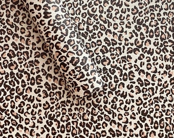 Faux leather - Faux leather sheet - Leopard print faux leather - Marine vinyl - Vegan leather - Leopard faux leather - Faux leather vinyl