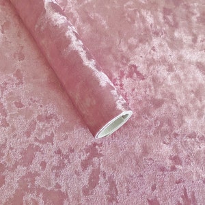 Soft Pink Velvet Faux Leather Sheet: Crushed velvet fabric - Faux leather sheet - Pink velvet leatherette - Pink velvet fabric - Pink PVC